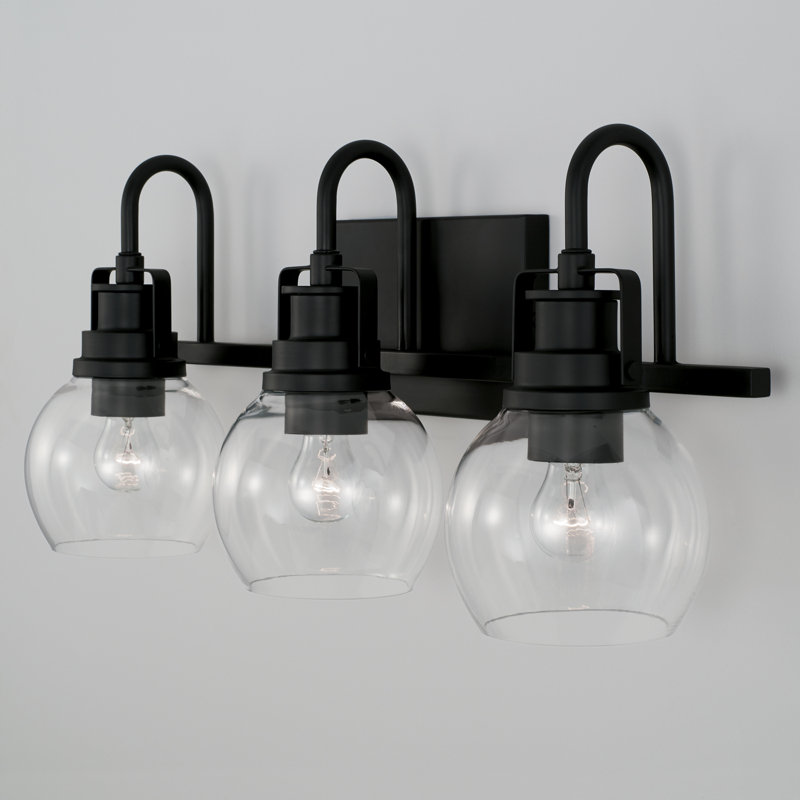 Éclairage pour meuble-lavabo à 3 lumières Arieyana, Noir mat