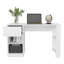 Bureau de 47 po de largeur avec rangement pour l'organisation - Bureau à la maison rectangulaire blanc moderne avec un tiroir et quatre tablettes-1678667321