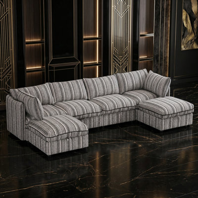 Modular Sectional Sofa with Hidden Storage and Removable Covers