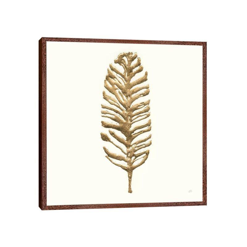 Gilded Palm III by Chris Paschke - Painting on Canvas, Classic Brown Wood Framed, 93.98cm H x 93.98cm W x 3.81cm D