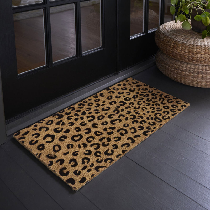 Leopard Black Animal Print Doormat