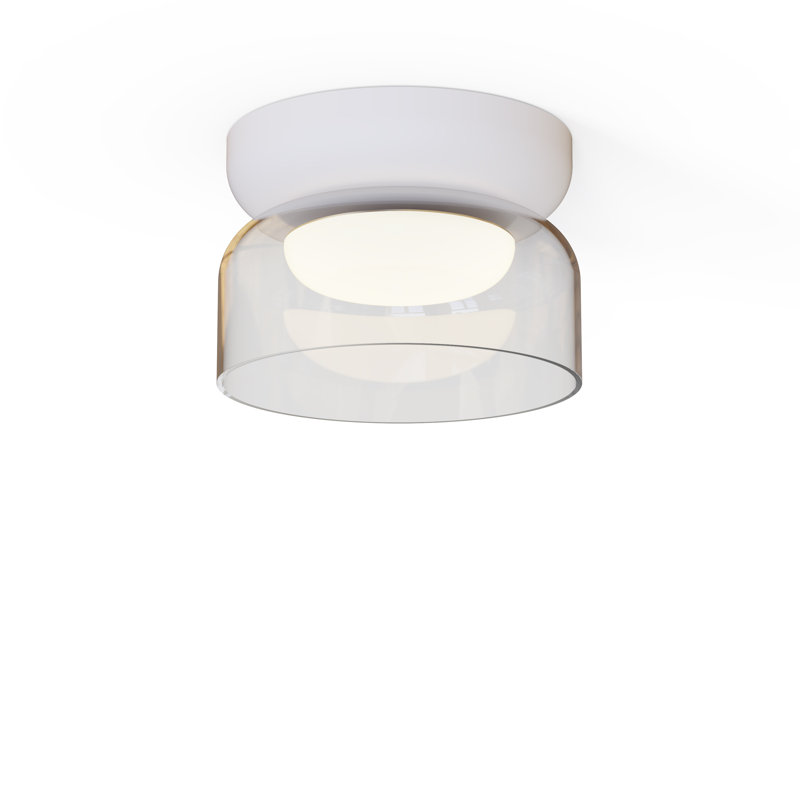 Totem Mini Flush Light Opal Glass Shades BLK ( E Shade -  Smoke), White, Clear