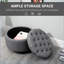 Repose-pieds avec repose-pieds capitonné en lin gris anthracite avec couvercle amovible pour salon et chambre à coucher | Bois | Noir