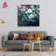 «Evening Wildflowers» blanc et rose sur toile