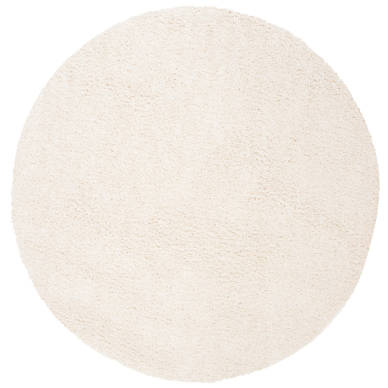 Brittney Performance solid color shag rug, Rond 6 pi 7 po, Ivory