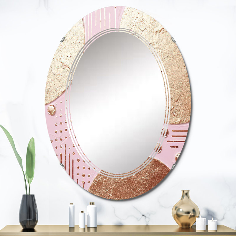 Hanzi - Miroir mural moderne ovale, 36 po x 24 po