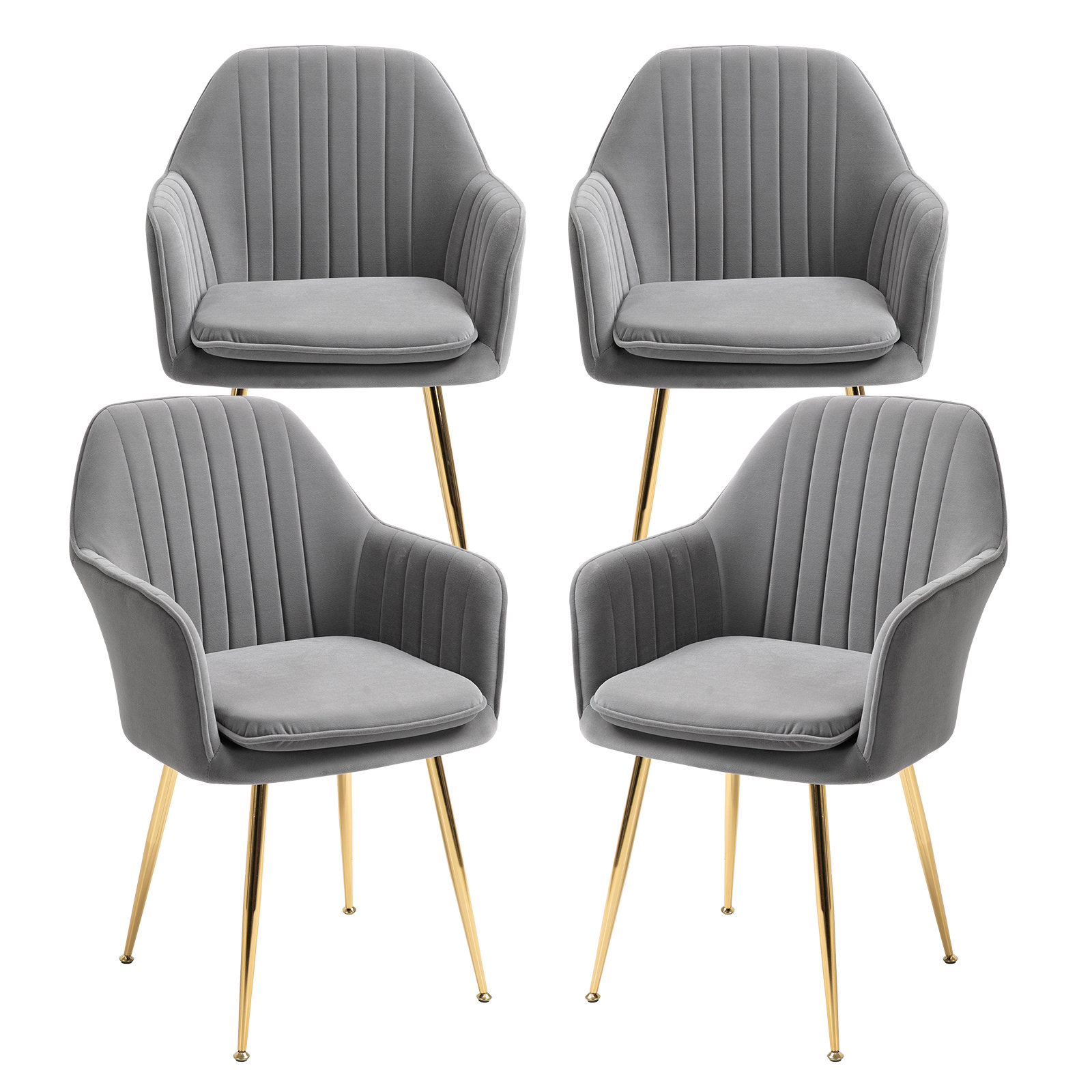 Mercer41 Deamon Upholstered Arm Chair (Set of 4) & Reviews | Wayfair