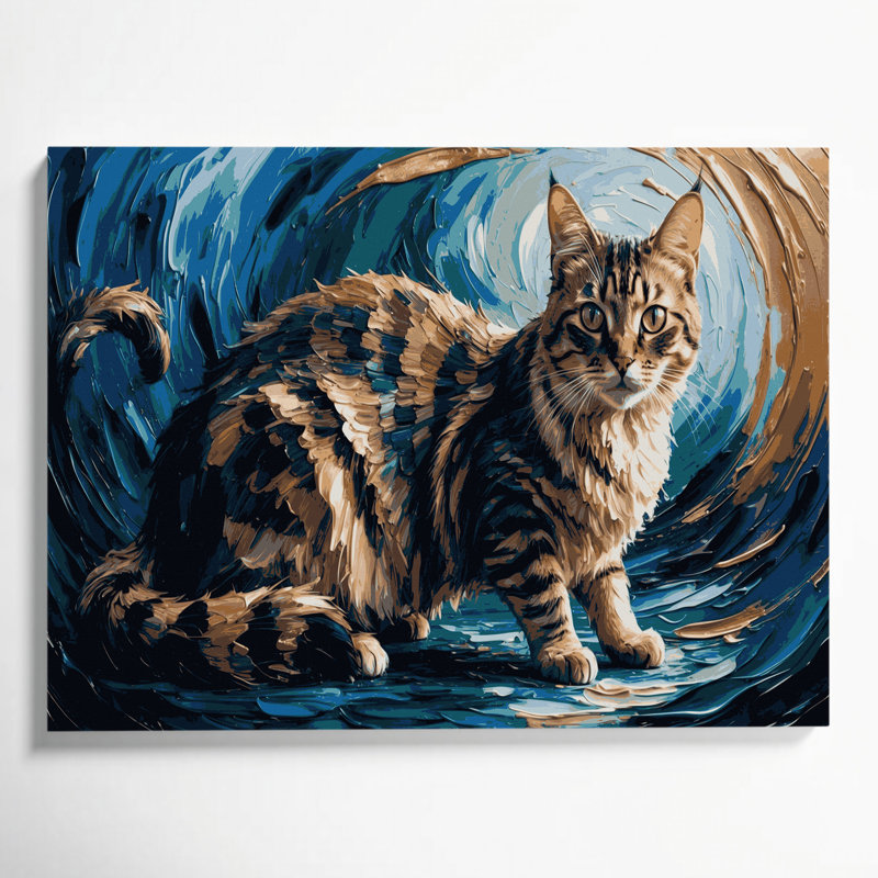 Art mural sur toile chats gris Skookum, H 24 po x l 36 po