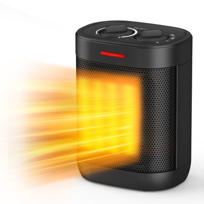 Petit radiateur pour l'intérieur, radiateur électrique portatif en céramique 1000W / 700W avec protection contre le basculement et la surchauffe, radiateur de bureau personnel silencieux pour le bureau, la chambre à coucher et le véhicule récréatif
