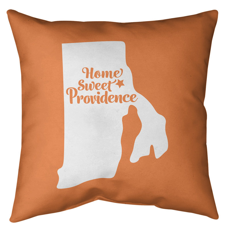 Housse de coussin new jersey newark, 26 po x 26 po, Providence / Rhode Island, Orange