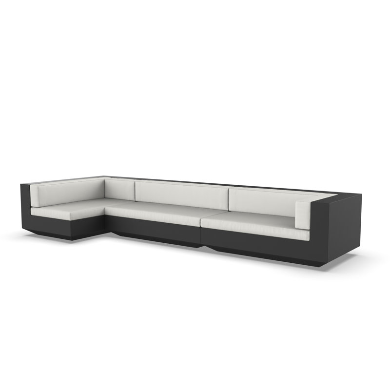 Canapé modulaire d'extérieur avec coussins Vela, Blanc, White