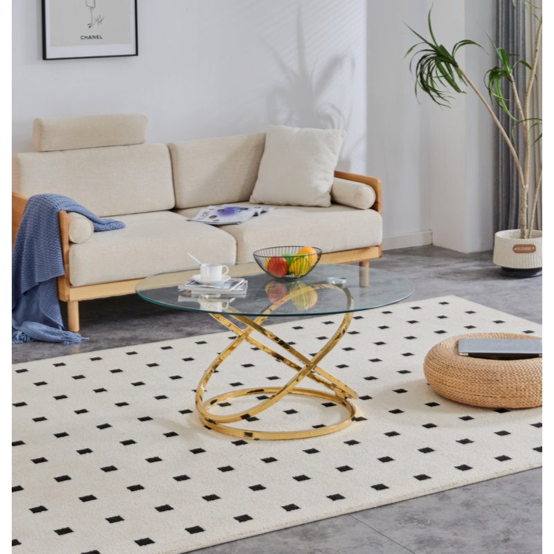 Table basse Dilay, H 19,15 po x L 31,55 po x l 31,55 po, Doré