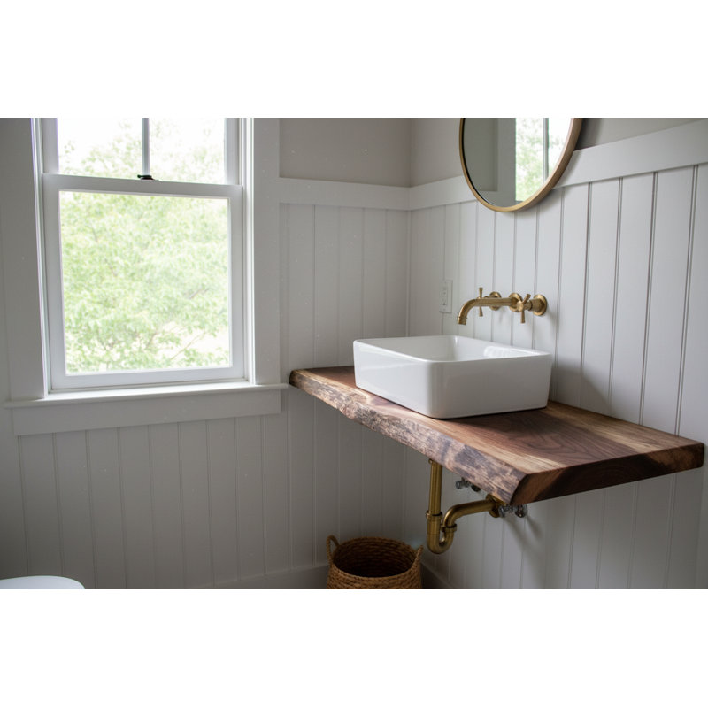 Plateau de meuble-lavabo en noyer personnalisable, 24", 16"