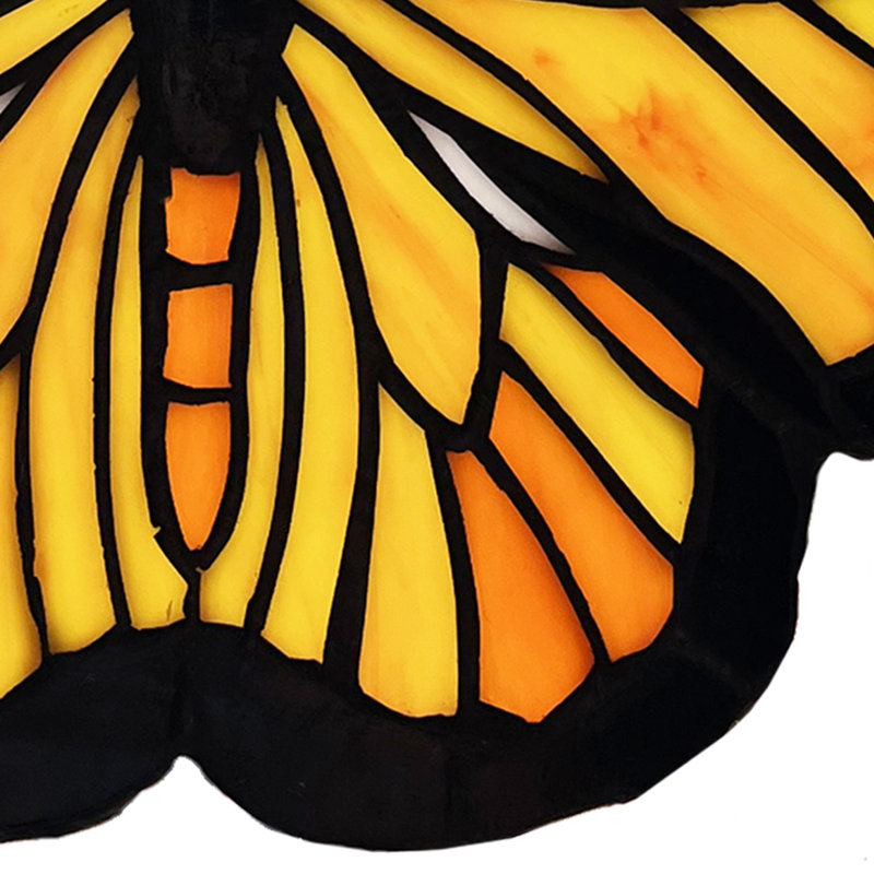 Panneau de vitrail papillon 6,5 "H jaune et orange