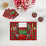 Ensemble de table rectangulaire à carreaux de sapin de Noël
