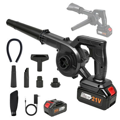 21V 100CFM 2-in-1 Cordless Blower and Vacuum, 160 MPH Lightweight Electric Leaf Blower for Shop, Garage, Leaves and Dust Cleaning