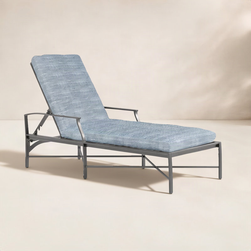 Monaco Aluminum Chaise - Slate Gray, Rollo Chambray InsideOut® Linen, Welt, Slate Gray