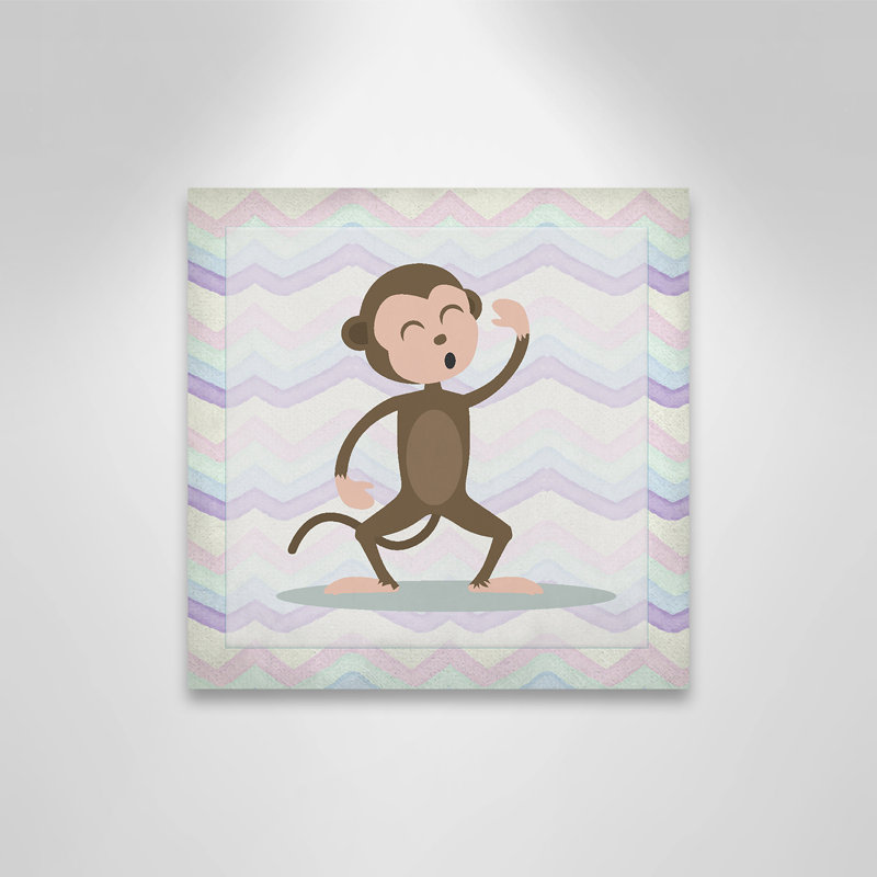 Adhésif décoratif «Pink Monkey Time», Canevas, H 12 po x l 12 po x P 1,5 po