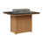 Hammered Top Black with Natural Teak Base