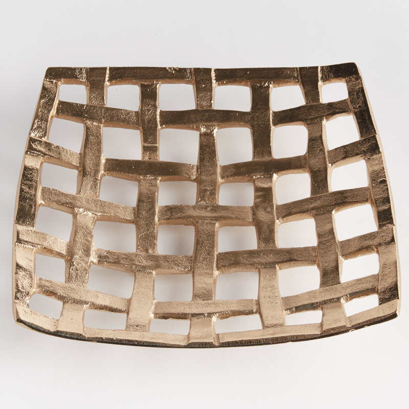 Belita Decorative Square Tray, Gold