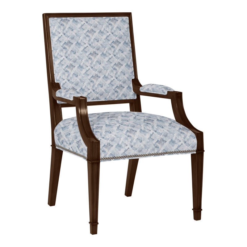 Michael Weiss Leighton Arm Chair, Tarbee Pebble, Casa Blanca