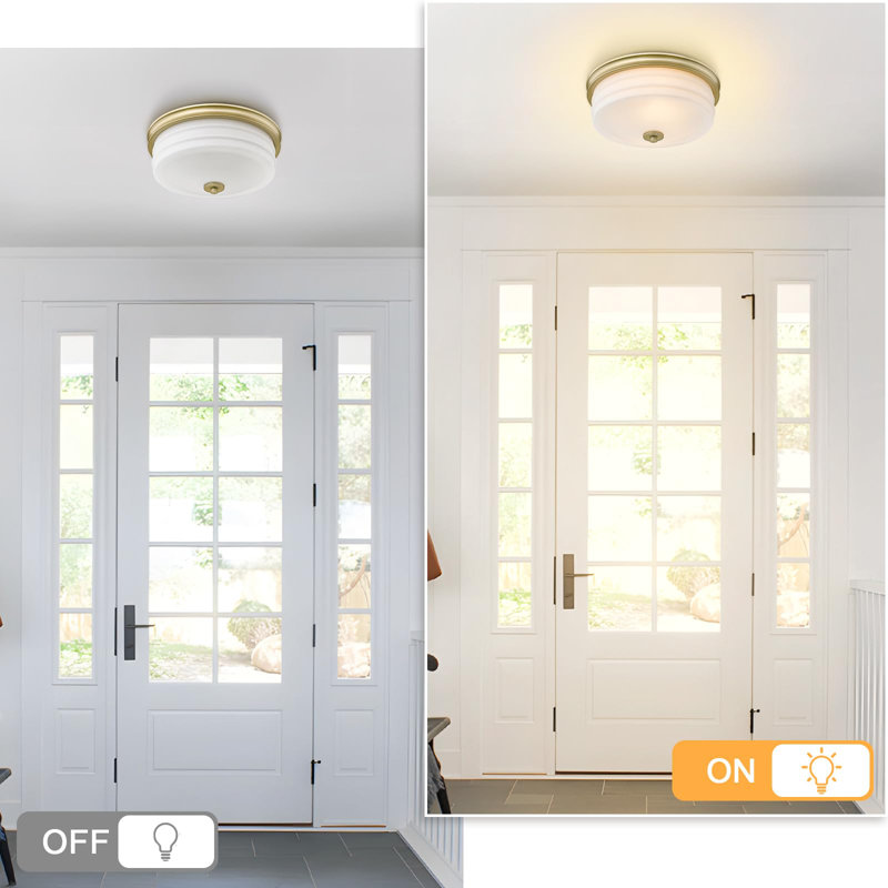 Flush Mount Ceiling Light with Frosted Glass Shade