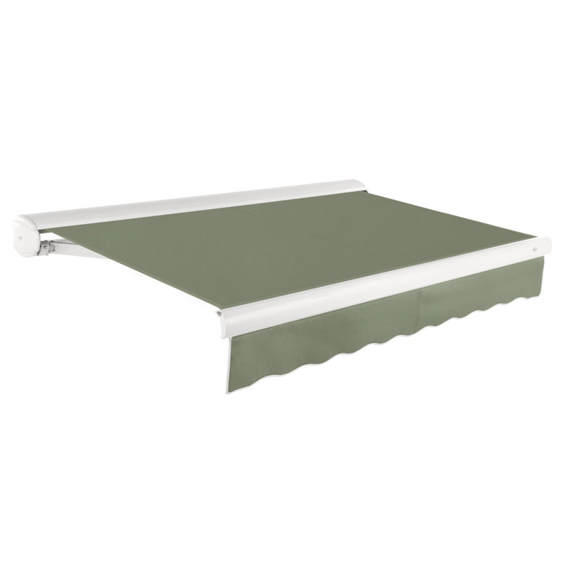 Auvent rétractable avec cassette Awntech Key West, Côté droit, Sauge, H 9,38 po x l 288 po x P 120 po