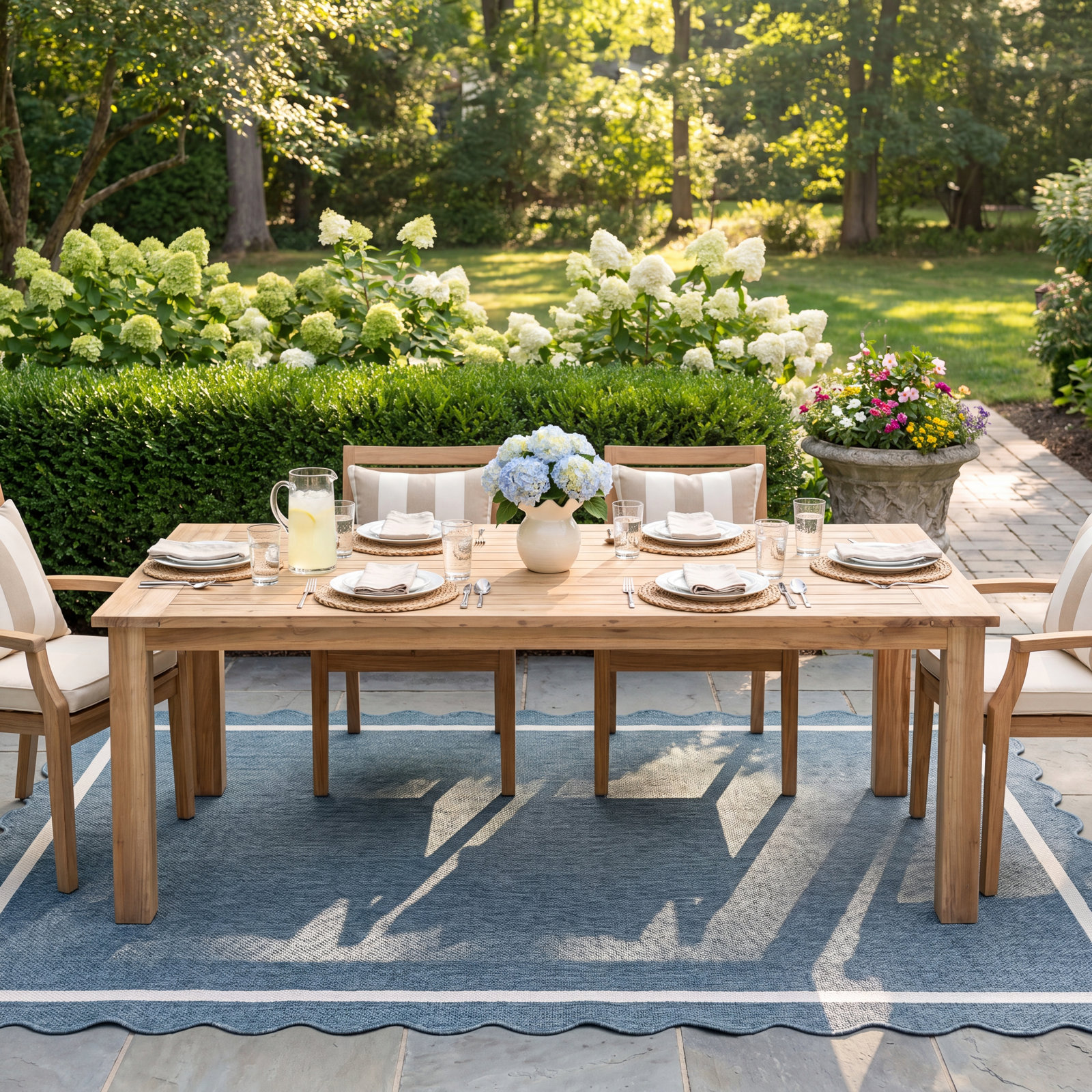 Morones Rectangular Dining Table in Solid Reclaimed Teak with Straight Legs, 40" W x 94" L x 30.3" H