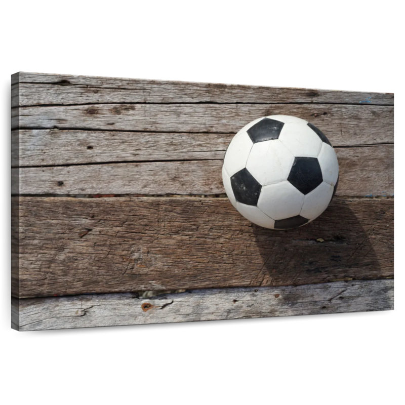 Ballon de soccer sur bois Sireci, H 24 po x l 36 po