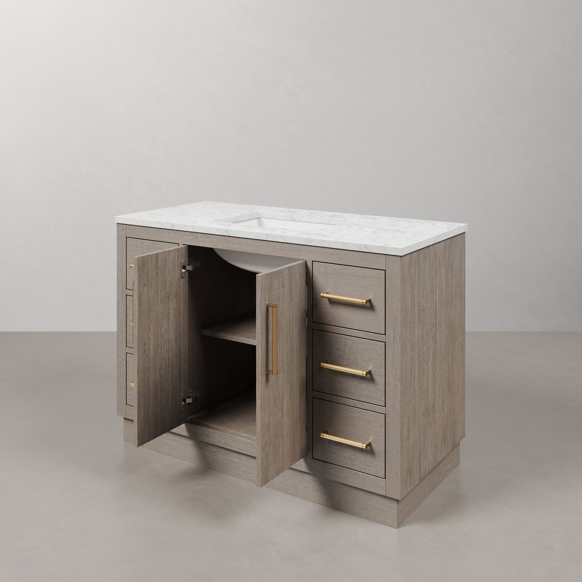 Kamila 48'' Single Bathroom Vanity, Satin Gold