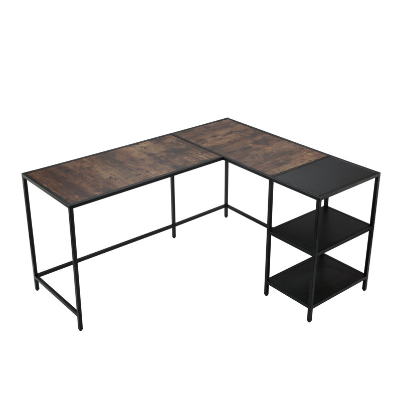 L-Shaped Metal Base Writing Desk