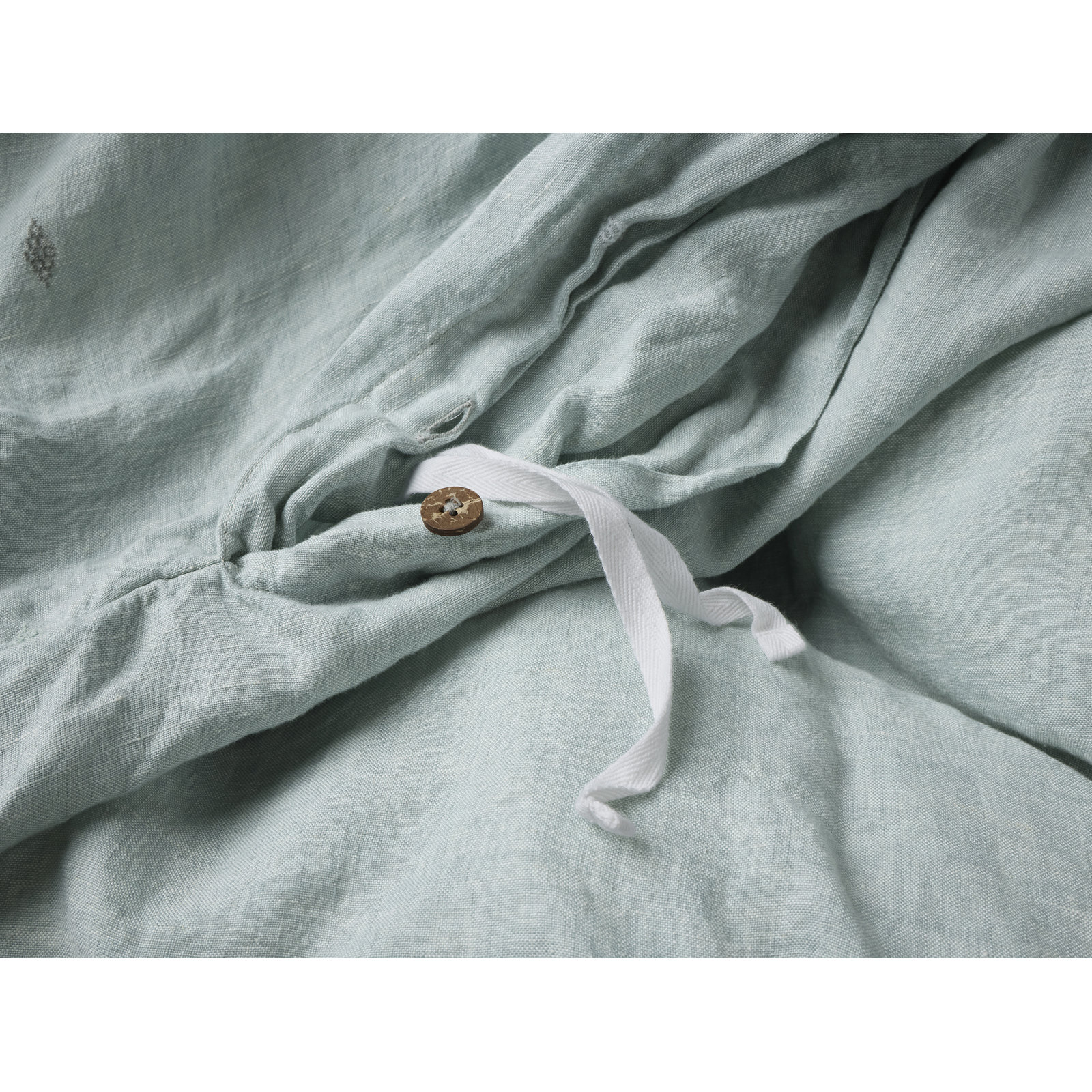 Cambria Linen Duvet Cover, Queen Duvet Cover, Pacific Blue Chambray w/ Multi