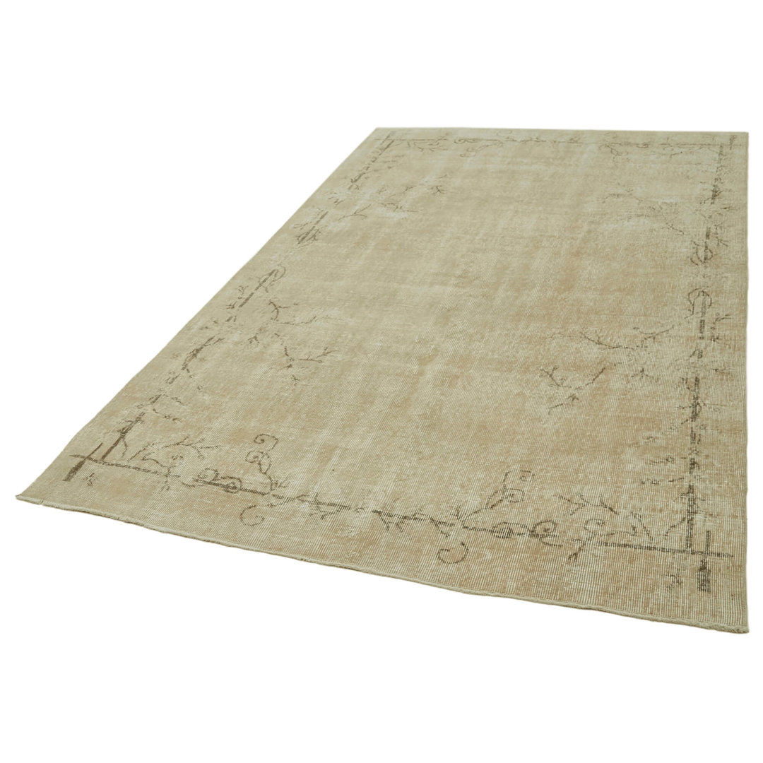 Vintage Beige Vintage Wool Handmade Area Rug