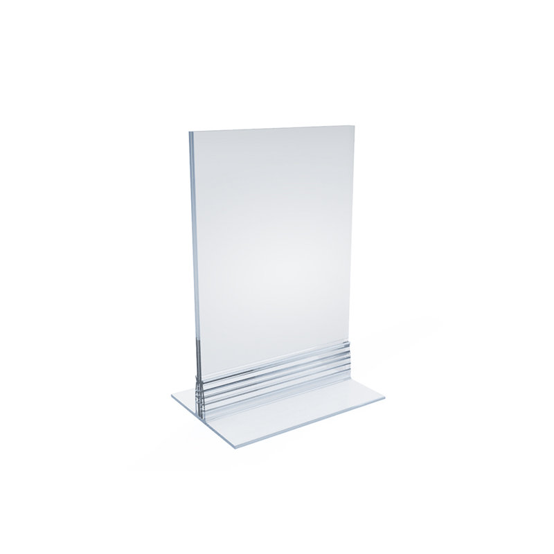 Porte-affiche en acrylique transparent double face 4 "x 6" vertical / horizontal avec bande en T, paquet de 10