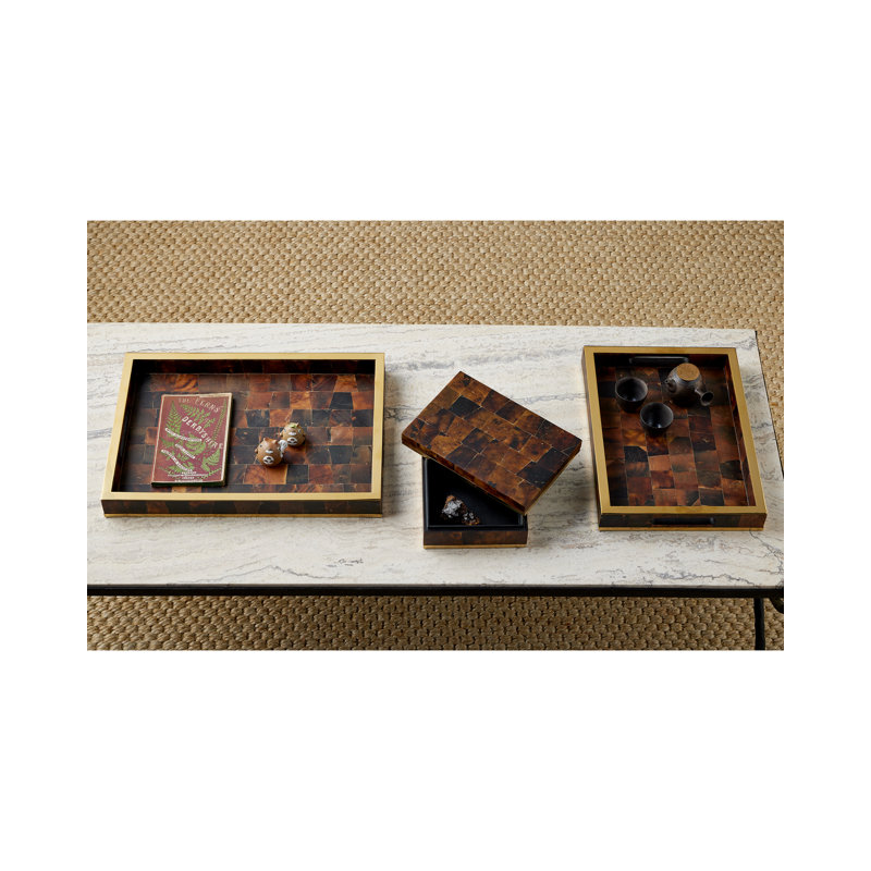 Casey Pen Shell, Stainless Steel, Wood Decorative Tray