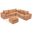 Canapé modulaire orange de 107 po avec méridienne Boucle