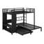 Lit superposé avec garde-robe intégrée, lit gigogne et bureau pliable