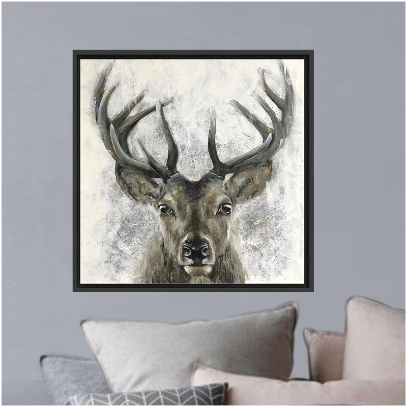 Print on Canvas, 20 cm H x 20 cm W, Black Floater Framed