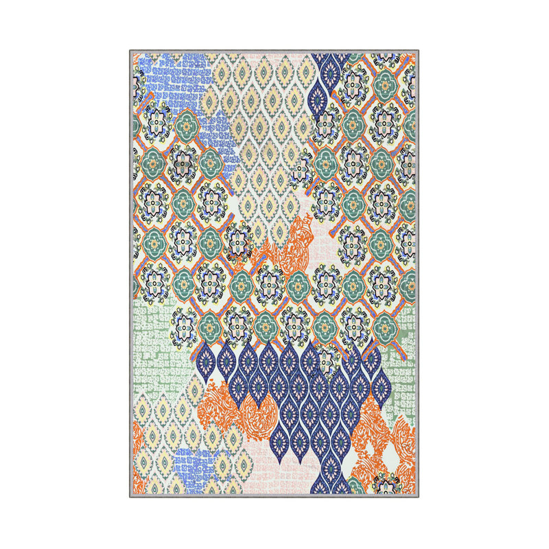 Luxurious Woven Carpet 5.2 x 7.5 ft, 100% Polyester, 0.4 in Pile Height | Antibacterial, Non-Slip PVC Dot Underside, Machine Washable | Elegant 3D Digital Print Design, Perfect for Living Room & Bedroom Décor
