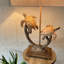 Ensemble de 2 lampes de table doubles en résine de couleur brune avec abat-jour Coastal Coastal, hauteur de 27,75 pouces