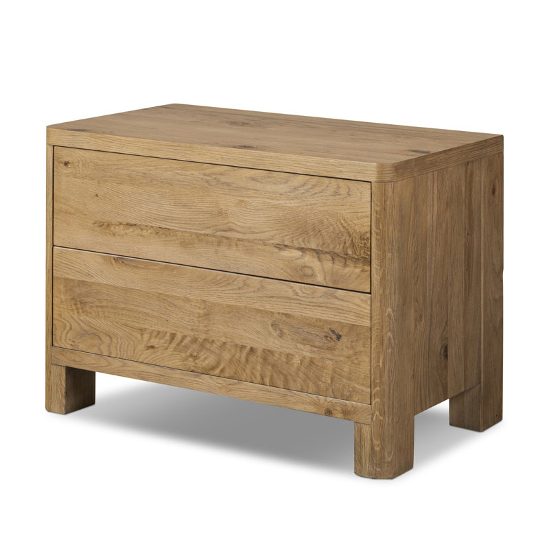 Noeline Nightstand-Smoked Black Oak Veneer, Worn Oak