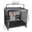 Cage de transport de 23 pouces en fer forgé à gros filet avec poignée Perchoir en bois, balançoire suspendue et garde-graines pour perroquets Conures Lovebird Cockatiel Parakeets - noir