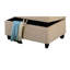 Repose-pieds en velours beige avec rangement