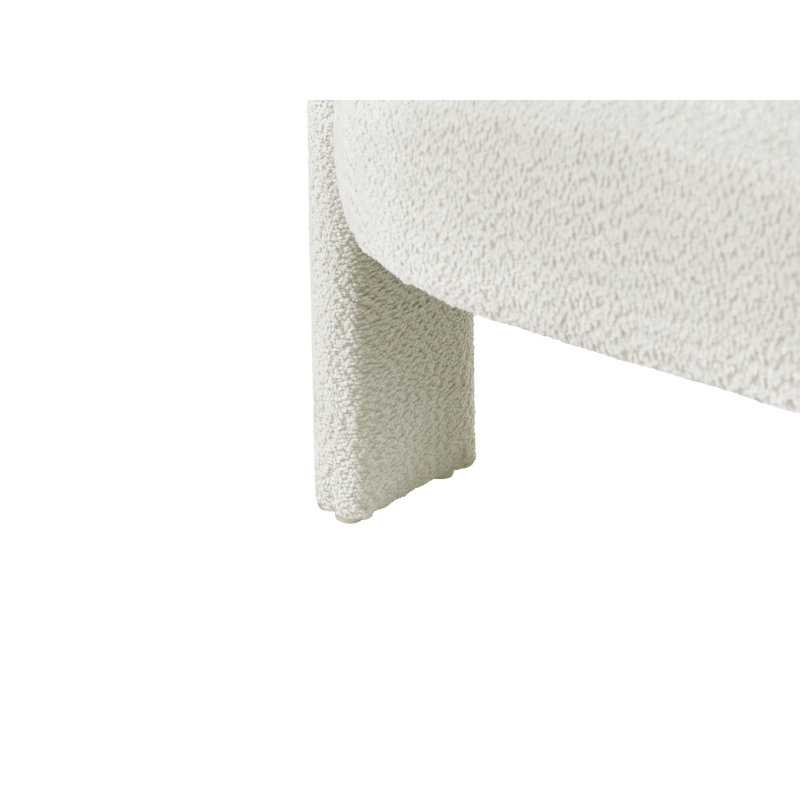 Permelia 2 Seater Chenille Loveseat, White Chenille, White
