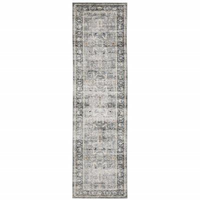 Tapis gris anthracite / ivoire Strouth Performance