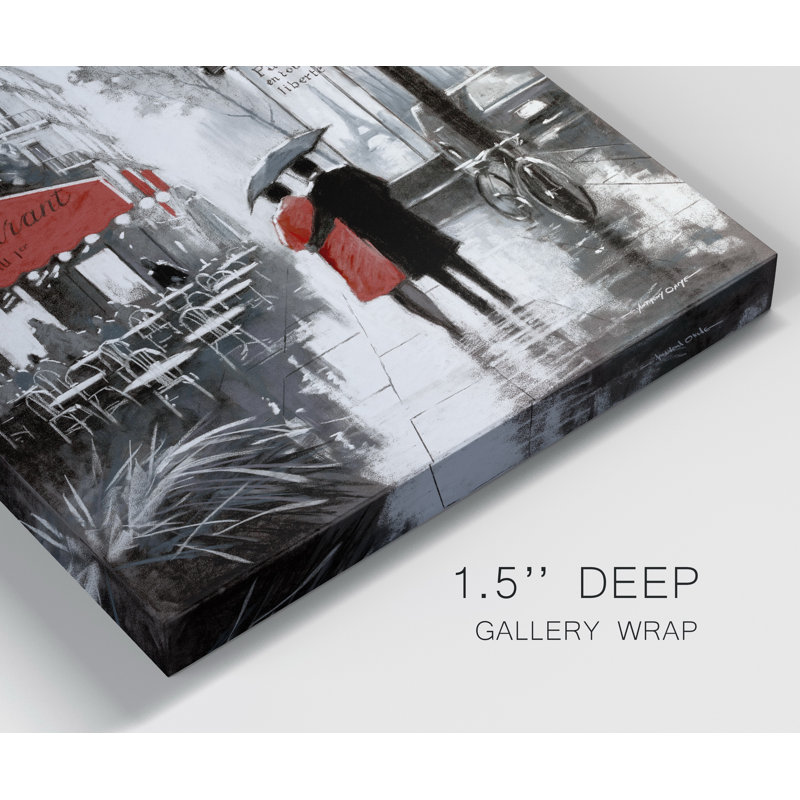 «Rainy Paris II», reproduction d'art sur toile tendue, H 48 po x l 32 po x P 1 po