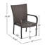 2 chaises d'extérieur transitionnelles en PE, empilables, brunes, 22,50 de large, prêtes à être utilisées dans l'espace brun avec fonction empilable, style, 35,25 de hauteur, installation rapide