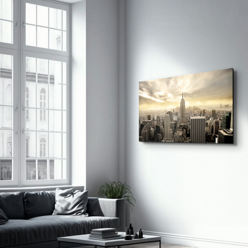 Peinture murale élégante en verre trempé 18,1 po x 28,3 po | 100% verre trempé, épaisseur: 0,16 pouce | Imprimé UV pour des couleurs éclatantes et une durabilité | Parfait pour la décoration intérieure et l'esthétique moderne