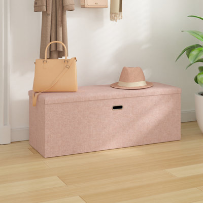 Banc de rangement avec repose-pieds de 43 pouces, siège rembourré avec repose-pieds pliable, banc de rangement pour chaussures à coffre long, pouvant supporter jusqu'à 660 lb, pour le salon, l'entrée, la chambre à coucher