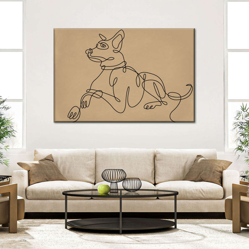 Illustration d'une ligne de chien, H 8 po x l 12 po x P 1 po